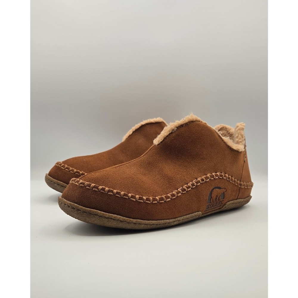 Sorel Manawan II Men's Slippers Size 11 Brown Suede Fleece Moccasin Slip On